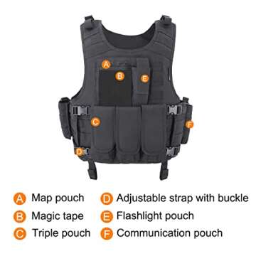Snacam Tactical Vest for Airsoft & Paintball | Adjustable M-XXL