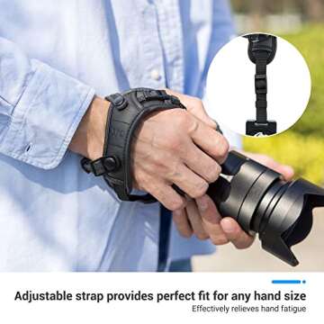 JJC Deluxe Mirrorless Camera Hand Grip Strap for Sony A7IV A7III A7II A7CR A7C II A7RV IV A7RIII II A7SIII II A9II III A1 ZV-E1 A6700 A6600 A6400 A6300 A6100 A6000 Panasonic G9 G95 S9 S5 S1 S1R & More