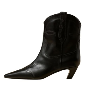 FSJ Women Square Toe Comfort Kitten Low Heel Ankle Boots