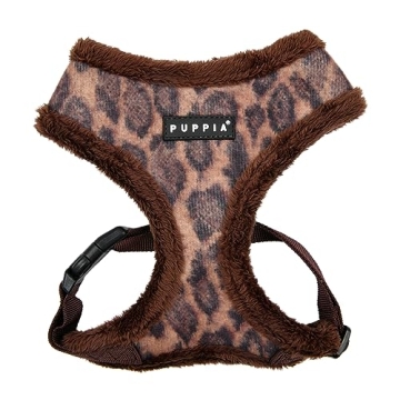 Puppia Kovo Dog Harness - Over-The-Head Winter Leopard Pattern, Adjustable for Small & Medium Dogs i...
