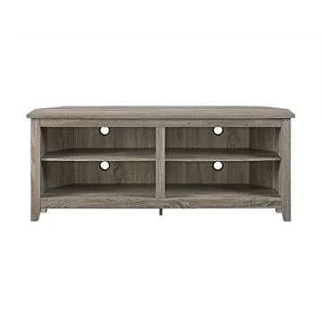 Walker Edison Maxwell Classic 2 Shelf Corner TV Stand for TVs up to 65 Inches, 58 Inch, Driftwood