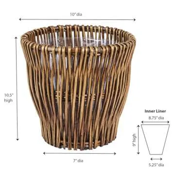 Stylish Small Willow Basket with Removable Liner