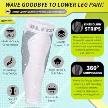 BLITZU Calf Compression Sleeve for Nursing & Running
