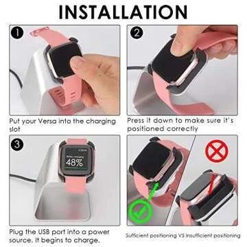 CAVN Charging Dock for Fitbit Versa and Versa Lite Accessories