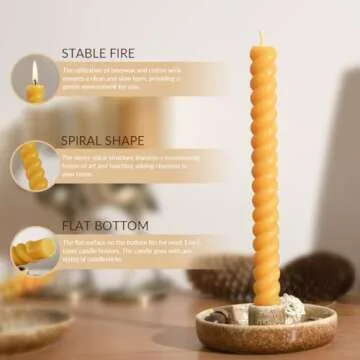 DEYBBY Natural Beeswax Candles Set for Home Decor