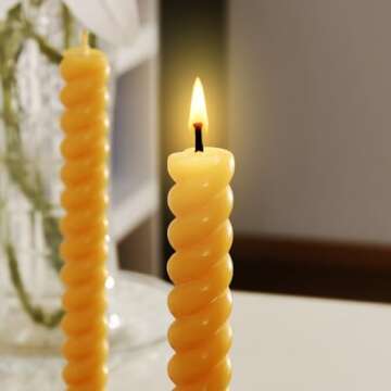 DEYBBY Natural Beeswax Candles Set for Home Decor