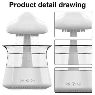 Magical Cloud Rain Humidifier with LED Lights and Oil Diffuser
