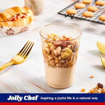 JOLLY CHEF Gold Plastic Cups - 100 Pack for Special Events