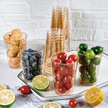 JOLLY CHEF Gold Plastic Cups - 100 Pack for Special Events