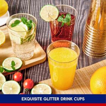 JOLLY CHEF Gold Plastic Cups - 100 Pack for Special Events