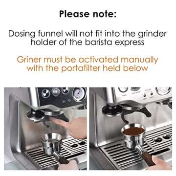 54mm Espresso Dosing Funnel, MATOW Stainless Steel Coffee Dosing Ring Compatible with Breville 54mm Portafilter