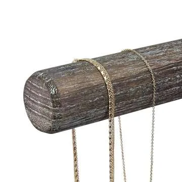 Ikee Design Wooden Jewelry Display Stand - Elegant Necklace and Bracelet Holder with Antique Charm - Perfect for Showcasing and Organizing Your Jewelry Collection,Coffee Color