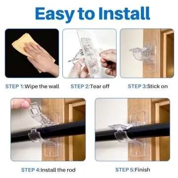 Secure 6-Pack No Drill Curtain Rod Holders for Easy Use