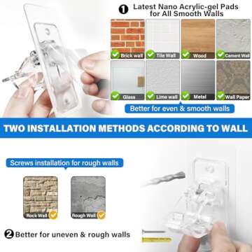 Secure 6-Pack No Drill Curtain Rod Holders for Easy Use