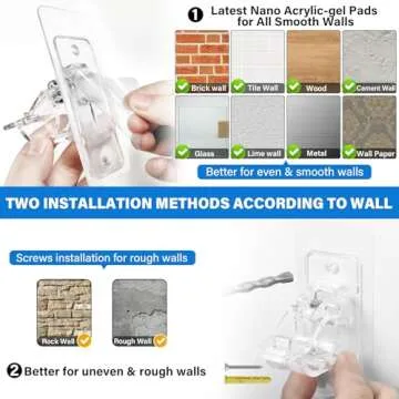 Secure 6-Pack No Drill Curtain Rod Holders for Easy Use