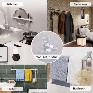 Secure 6-Pack No Drill Curtain Rod Holders for Easy Use