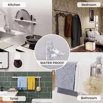 Secure 6-Pack No Drill Curtain Rod Holders for Easy Use