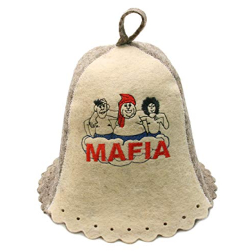 Wool Sauna Hat For Men And Women - Mafia Design - Hair Protector for Sauna