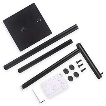 Toilet Paper Holder Stand Toilet Paper Roll Holder Stand Freestanding Black Toilet Paper Holder for Bathroom Toilet Tissue Storage Holder Metal