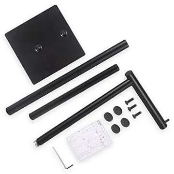 Toilet Paper Holder Stand Toilet Paper Roll Holder Stand Freestanding Black Toilet Paper Holder for Bathroom Toilet Tissue Storage Holder Metal