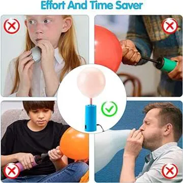 Birodeko electric Air pump - Portable Inflator, air Blower for All Party balloons, Great for Long Animal Twisty Curly balloon, Foil balloons (Sky Blue)