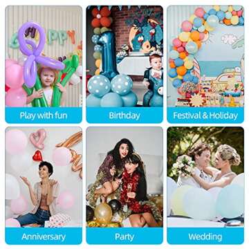 Birodeko electric Air pump - Portable Inflator, air Blower for All Party balloons, Great for Long Animal Twisty Curly balloon, Foil balloons (Sky Blue)