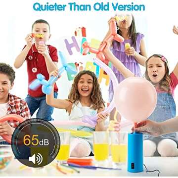 Birodeko electric Air pump - Portable Inflator, air Blower for All Party balloons, Great for Long Animal Twisty Curly balloon, Foil balloons (Sky Blue)