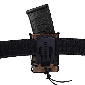 KRYDEX Magazine Pouch 5.56 with Belt Clip 7.62mm Open Top Mag Pouch (BK+DE)