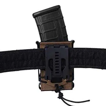 KRYDEX Magazine Pouch 5.56 with Belt Clip 7.62mm Open Top Mag Pouch (BK+DE)