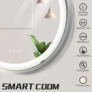 SMART COOM LED Bathroom Mirror Light Vanity Dimmer Anti Fog Makeup 3000K High Lumen CRI90 Warm White...