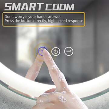 Smart COOM LED Bathroom Mirror with Dimmable Touch Control