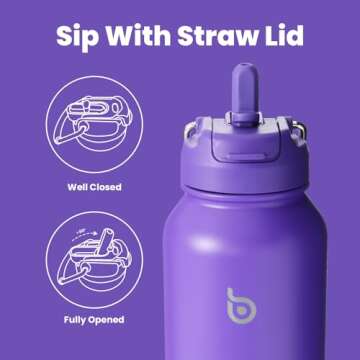 BOTTLE BOTTLE 40oz Insulated Sports Water Bottle with Straw