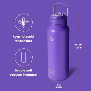 BOTTLE BOTTLE 40oz Insulated Sports Water Bottle with Straw