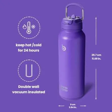 BOTTLE BOTTLE 40oz Insulated Sports Water Bottle with Straw