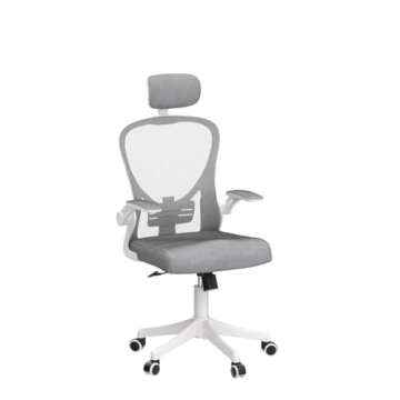 H HOH-Tech Ergonomic Office Chair, Home Office Desk Chairs with Adjustable Headrest and Armrests, High Back Computer Chair for Home Office, 330 lb Load Capacity (White)
