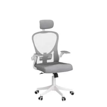 H HOH-Tech Ergonomic Office Chair, Home Office Desk Chairs with Adjustable Headrest and Armrests, High Back Computer Chair for Home Office, 330 lb Load Capacity (White)