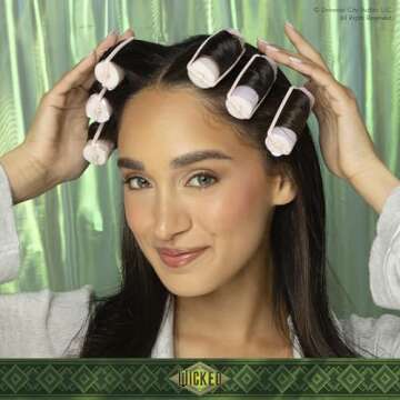 Wicked Glinda 6PK Satin Rollers - hair rollers - foam rollers - heatless hair curlers - Scunci by Conair