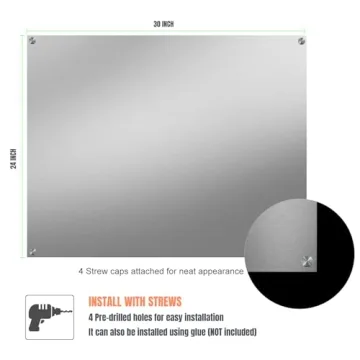 Stainless Steel Stove Backsplash 24"x30" for Easy Clean