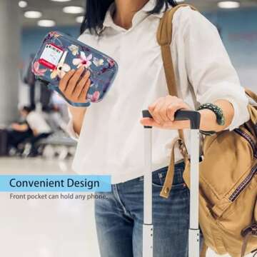 Fintie Family Passport Holder for Travel, 6 People Big Capacity RFID Blocking Travel Document Organizer Clutch Bag with Pen Holder Keychain Credit Cards Case Cover for Women Men, Blooming Hibiscus