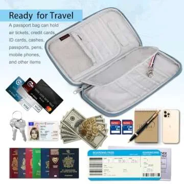 Fintie Family Passport Holder for Travel, 6 People Big Capacity RFID Blocking Travel Document Organizer Clutch Bag with Pen Holder Keychain Credit Cards Case Cover for Women Men, Blooming Hibiscus