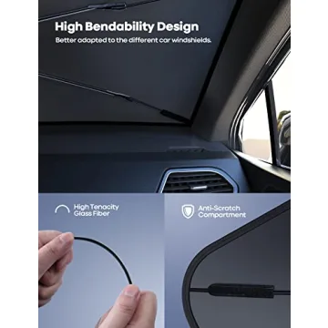 Lamicall Car Windshield Sunshade 5-Layer UV Protection