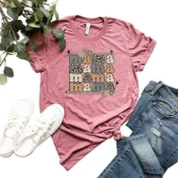 Mama Retro Leopard Print Shirt for Women