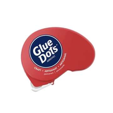 Glue Dots, Craft Dots Dot N' Go Dispenser, Double-Sided, 3/8", .38 Inch, 200 Dots, DIY Craft Glue Tape, Sticky Adhesive Glue Points, Liquid Hot Glue Alternative, Clear