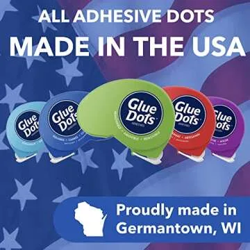 Glue Dots, Craft Dots Dot N' Go Dispenser, Double-Sided, 3/8", .38 Inch, 200 Dots, DIY Craft Glue Tape, Sticky Adhesive Glue Points, Liquid Hot Glue Alternative, Clear