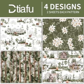 Dtiafu Watercolor Green Wrapping Paper Ideal for Gifting