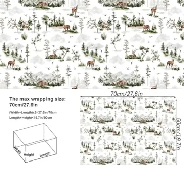 Dtiafu Watercolor Green Wrapping Paper Ideal for Gifting