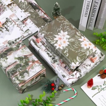 Dtiafu Watercolor Green Wrapping Paper Ideal for Gifting