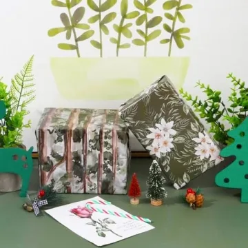 Dtiafu Watercolor Green Wrapping Paper Ideal for Gifting