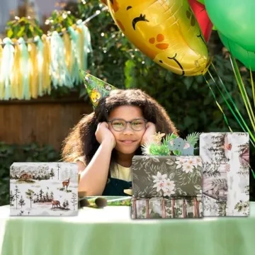 Dtiafu Watercolor Green Wrapping Paper Ideal for Gifting