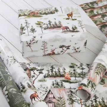 Dtiafu Watercolor Green Wrapping Paper Ideal for Gifting